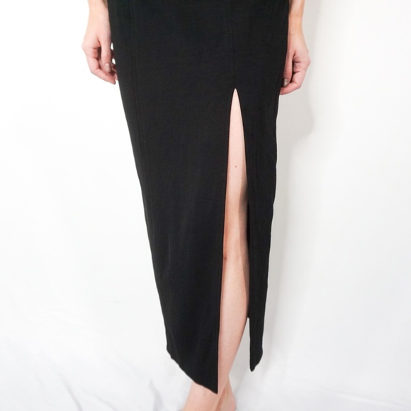 TADASHI Petites Black Maxi Dress with Slit - Picture 8 of 8